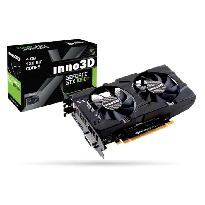 INNO3D Nvidia GTX 1050TI Twin X2 4GB - 128-BIT GDDR5 Graphic Card (N105T-IDDV-M5CM)