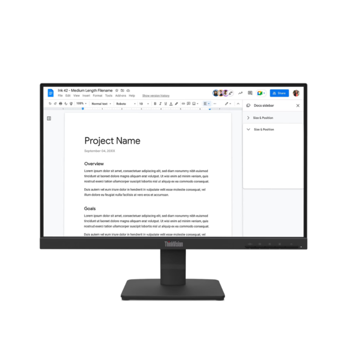 Lenovo ThinkVision S22-4e 21.5-Inch FHD 1080p 100Hz IPS Panel Monitor (Raven Black, Lenovo Direct Local Warranty, NEW)