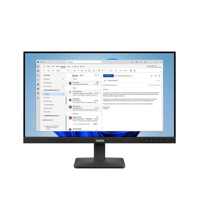 Lenovo ThinkVision S24-4e 23.8-Inch FHD 1080p 100Hz IPS Panel Monitor (Raven Black, Lenovo Direct Local Warranty, NEW)