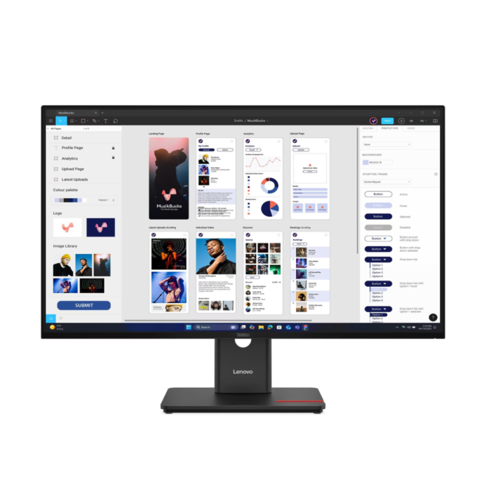 Lenovo ThinkVision T32UD-40 31.5-Inch UHD 2160p 60Hz IPS Panel Monitor (Eclipse Black, Lenovo Direct Local Warranty, NEW)