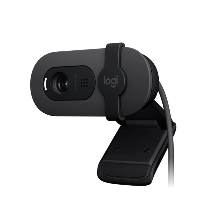 Logitech Brio 100 Full HD 1080P Webcam (Black, NEW)