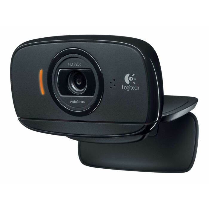 Logitech C615 HD 720p Webcam with Fold Go Design 360 Degree Swivel (Black)
