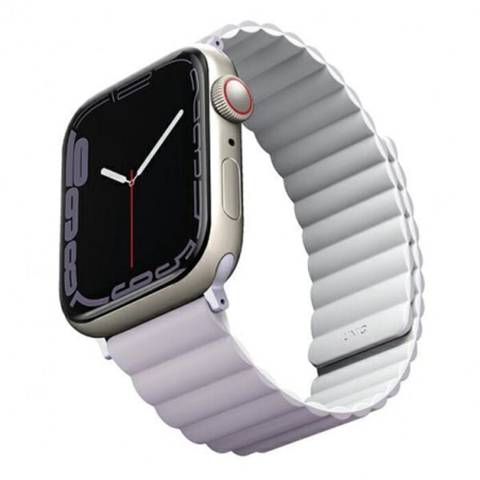 UNIQ REVIX Reversible Magnetic Apple Watch Strap for Series 1-8 SE/SE2 49/45/44/42MM – Lilac (White)