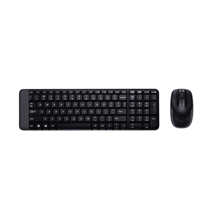 Logitech MK220 Wireless Keyboard and Mouse Combo (Black)