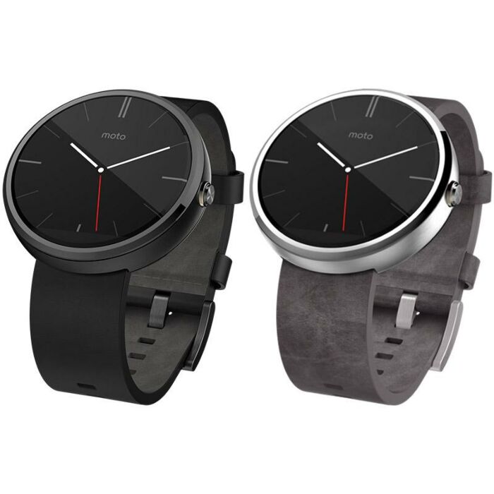 Moto 360 Motorola Smart Watch 46mm Grey/Black Leather