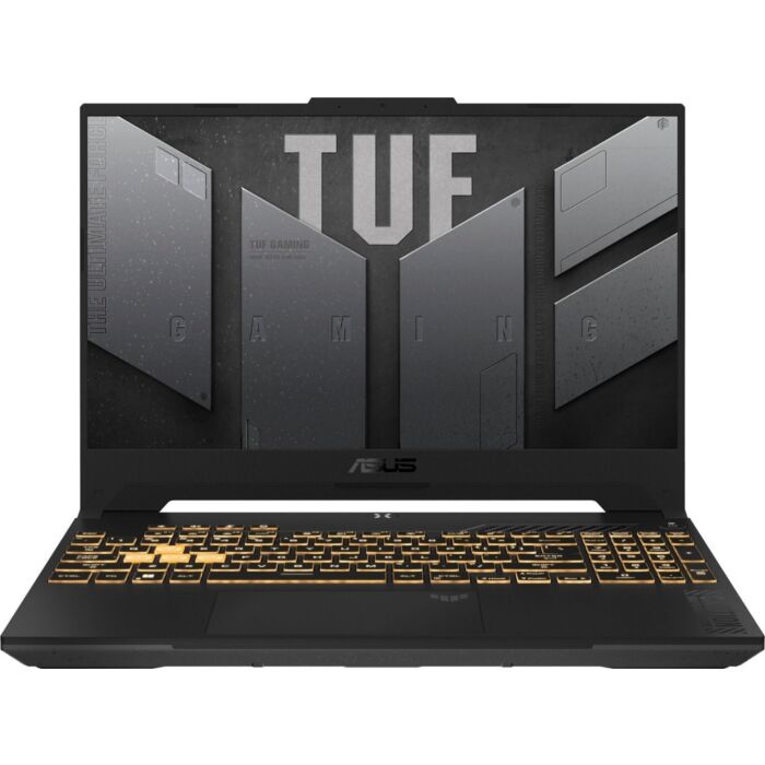 ASUS Tuf Gaming F15 FX507Zi - Alder Lake - 12th Gen Core i7 Tetradeca-Core Processor 16GB 1-TB SSD 8-GB NVIDIA GeForce RTX4070 GDDR6 GC 15.6" Full HD 1080p IPS 144Hz 100% sRGB Display DolbyAtmos Audio RGB Backlit KB AuraSync LightBar W11 (Mechanical Grey)