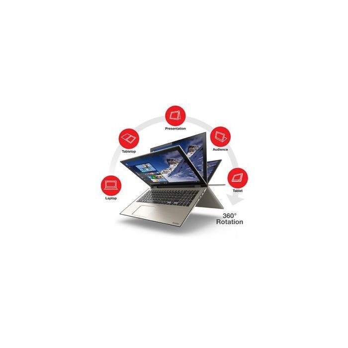 Toshiba Satellite Radius 15 P55W C5314 6th Gen Ci7 08GB 1TB 15.6" FHD Convertible x360 Backlit KB Harmon Kardon Speakers Windows 10 WiDi Enabled (Silver)