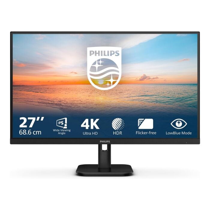 PHILIPS 27EIN1800A 27" 4K UHD ERGO-BASE IPS LED Monitor (Black, 1 Year Direct Local Warranty, NEW)