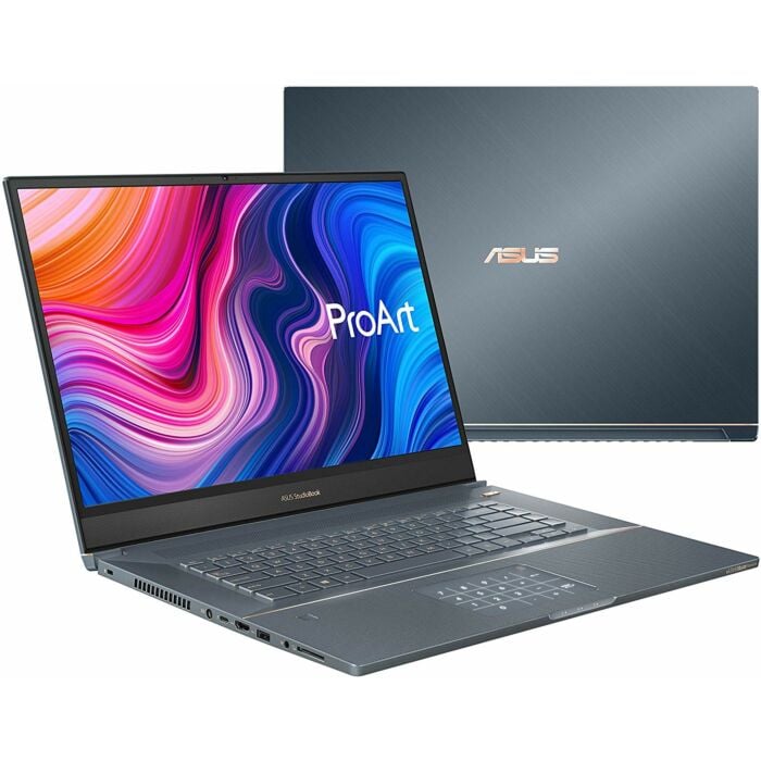 Asus ProArt StudioBook Pro 17 W700 Workstation Laptop - Intel Xeon E-2276M HexaCore Processor 32GB 2-TB SSD 6-GB NVIDIA Quadro RTX 3000 17.0'' WUXGA 16:10 NanoEdge Display Backlit KB NUMBERPAD FP Reader SonicMaster Premium Sound W10 Pro (Turquoise Gray)