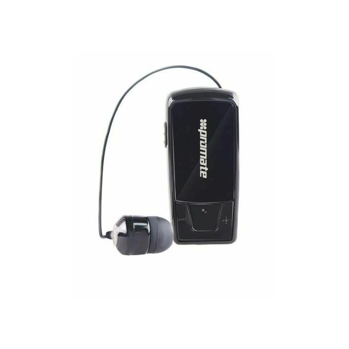 PROMATE Retrax Clip On Retractable Bluetooth Headset For Call Black (Brand Warranty)