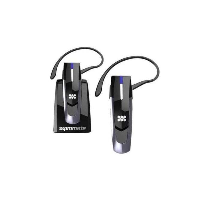 PROMATE Bluegear Multifunction Bluetooth Multipoint Headset with voice prompt Technology and Docking Charger Black/White (Brand Warranty)