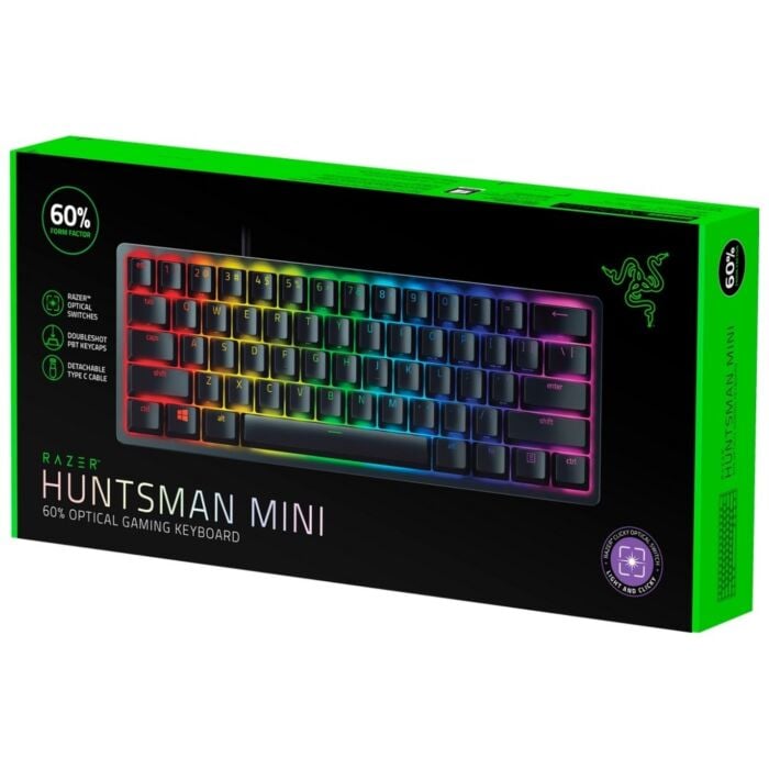 Razer Huntsman Mini 60% Optical Gaming Keyboard (Black Keyboard Purple Switch)