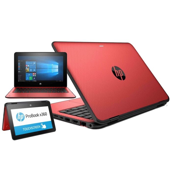 HP Probook x360 11 G1 EE - Intel Pentium DualCore 08GB 256GB SSD 11.6" HD Convertible Touchscreen DualCamera W10 (Open Box, RED)