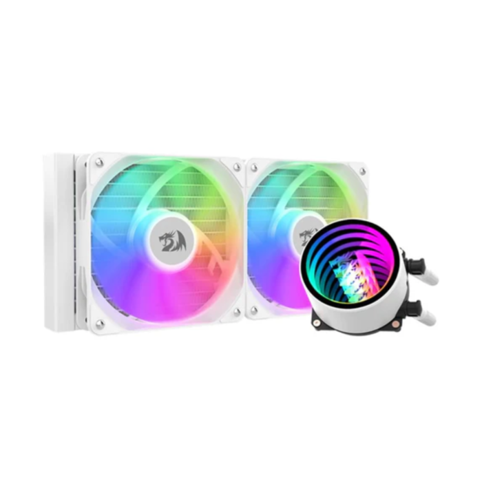Redragon CCW3011W ARGB 2 Fan Liquid CPU Cooler (White, NEW)