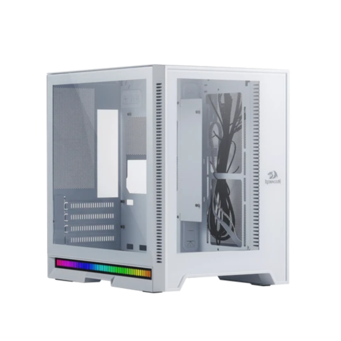 Redragon Hot Rod GC-MC211W RGB Gaming PC Case (White, NEW)