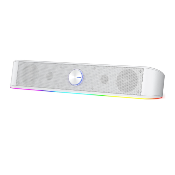 Redragon GS560W Adiemus 2.0 Channel RGB PC Gaming Soundbar Speaker (White, NEW)