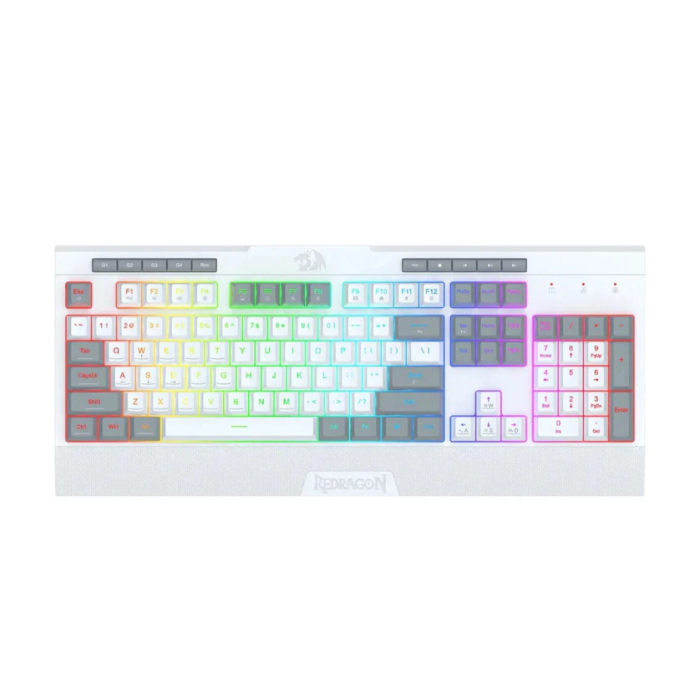 Redragon K525 Shiva Lite Membrane RGB Gaming Keyboard (White, NEW)