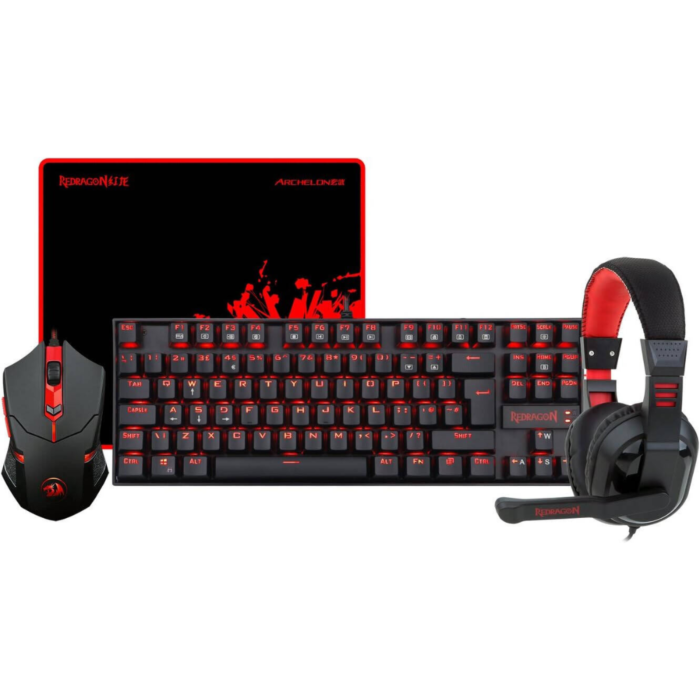 Redragon K552-BB 4-in-1 Gaming Combo - Mechanical Keyboard, M601 Mouse, H120 Headset & P001 Pad (NEW)