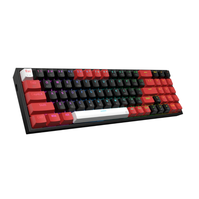 Redragon K628 BRW Pollux Pro 78 Keys RGB (Wired, Wireless 2.4G, Bluetooth) Triple Mode Gaming Keyboard (Black, NEW)