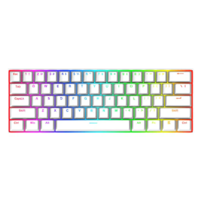 Redragon K630W Dragonborn 61 Keys RGB Wired Mechanical Gaming Keyboard (White, NEW)
