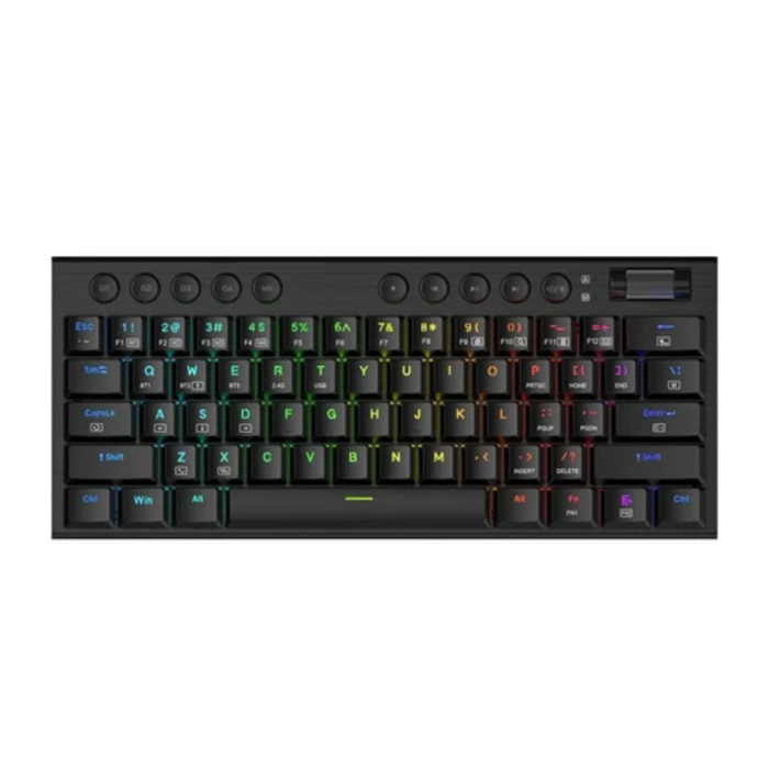 Redragon K632 Horus Pro RGB (Wired, Wireless 2.4G, Bluetooth) Triple Mode 60% Layout Keyboard (Black, NEW)