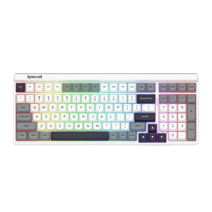Redragon K656 Garen Pro 100 Keys Layout RGB (Wired, Wireless 2.4G, Bluetooth) Triple Mode Mechanical Keyboard (NEW)