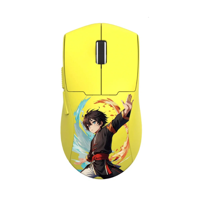 Redragon M918 King Max AKB Pro 26000 DPI (Wired, Wireless 2.4G, Bluetooth) Triple Mode Gaming Mouse (Yellow, NEW)