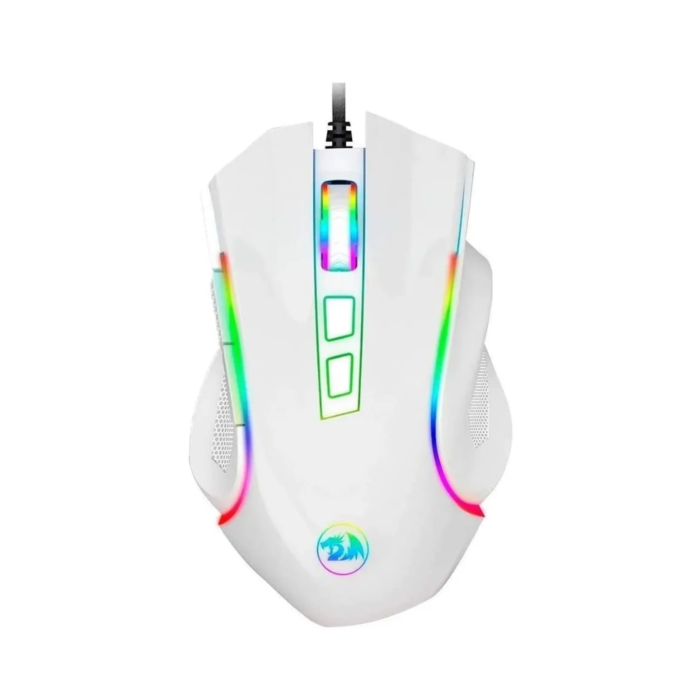 Redragon M607W Griffin 7200 DPI 7 Buttons RGB Wired Gaming Mouse (White, NEW)