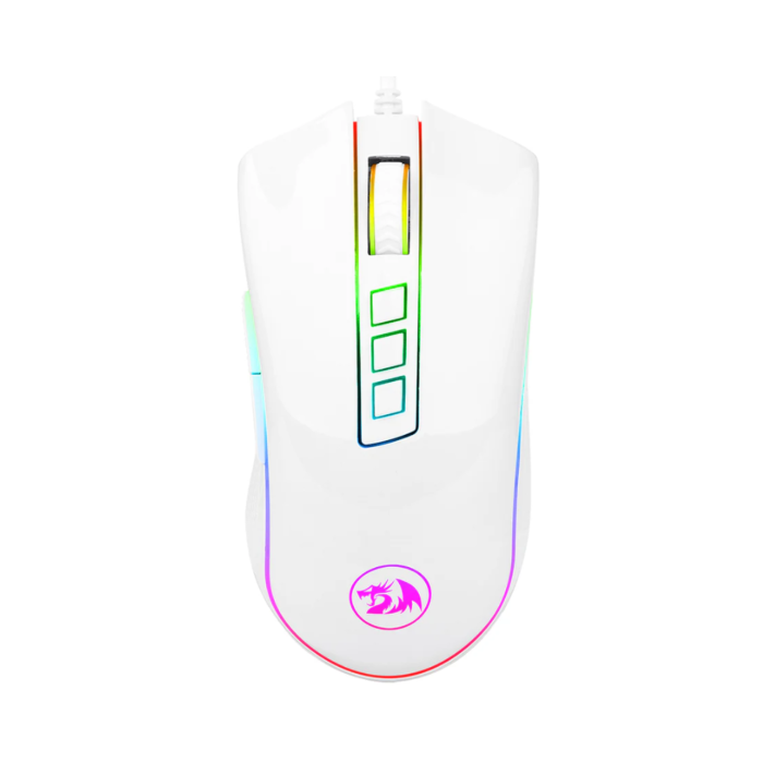 Redragon M711W Cobra Chroma 10000 DPI RGB Wired Gaming Mouse (White, NEW)
