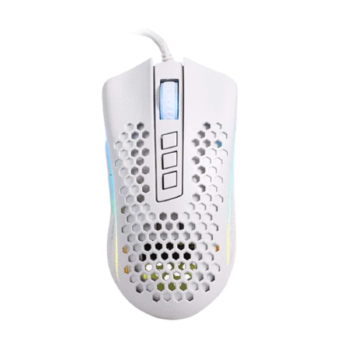 Redragon M808W Storm 12400 DPI RGB Wired Gaming Mouse (White, NEW)