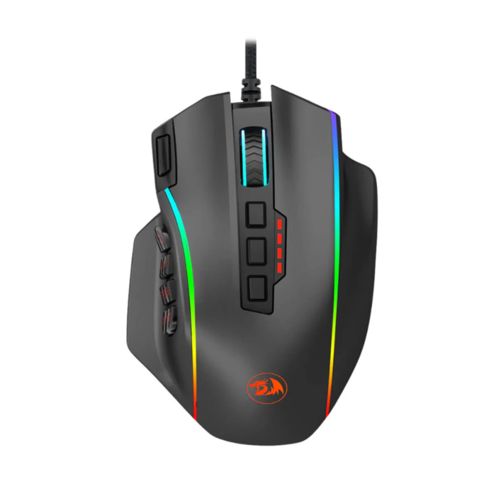 Redragon M901-K-2 Perdition 2 RGB 12400 DPI 19 Buttons Wired Gaming Mouse (Black, NEW)
