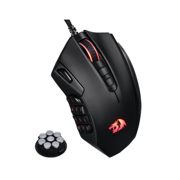 Redragon M921 Azzinoth 12400 DPI RGB Wired Gaming Mouse (Black, NEW)