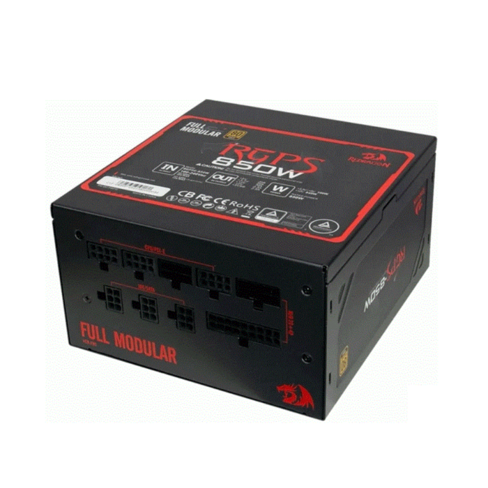 Redragon RGPS GC-PS010 850W 80 Plus Gold Full Modular Gaming PC Power Supply (Black, NEW)