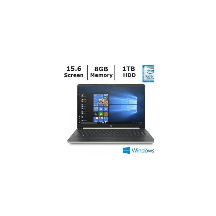 HP 15 DW0078 - Whiskey Lake - 8th Gen Ci7 QuadCore 08GB 1TB HDD 15.6" Full HD 1080p Win 10 (Silver)