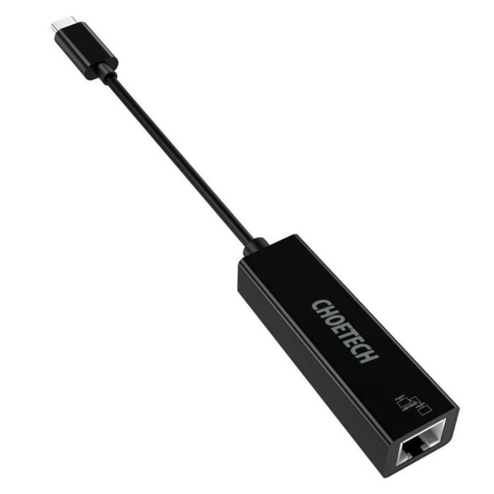 Choetech USB C To Ethernet Adapter, USB 3.1 Type C To RJ-45 10/100/1000 Gigabit Ethernet LAN Network Adapter – Black – HUB-R01