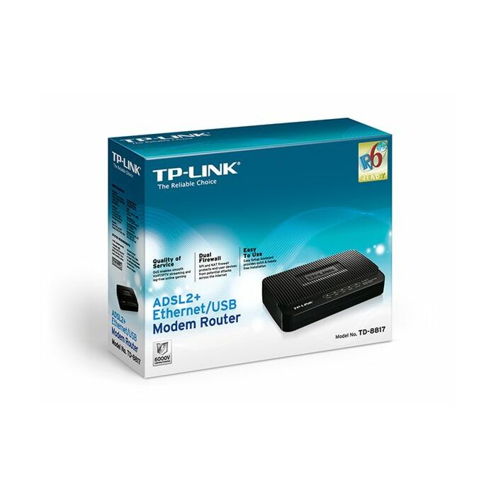 Tplink Td-8817 1-Port Adsl2+ Ethernet/Usb Modem Router 