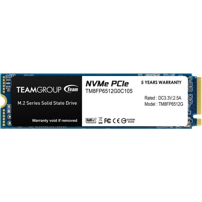 Team Group MP33 512GB PCIe Gen3 x 4 M.2 Nvme Solid State Drive