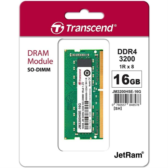 Transcend 3200 DDR4 Jet Laptop DRAM Module SO-DIMM (Storage, Customize) 