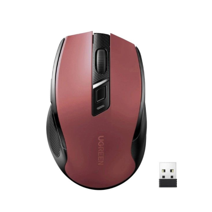 UGREEN 25752 Ergonomic 2.4 GHz and Bluetooth Wireless Mouse (Red, NEW)