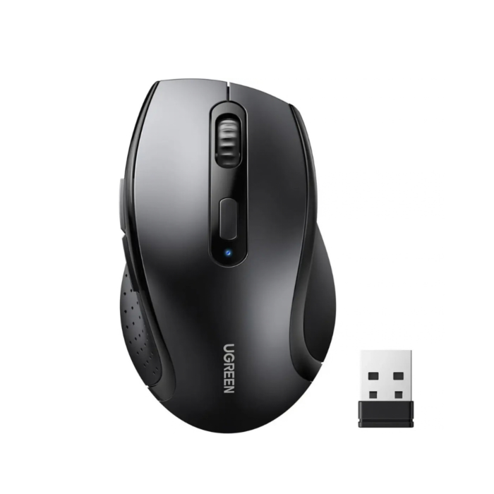 UGREEN 45012 Ergonomic Contoured-Shape 2.4 GHz Wireless Mouse (Black, NEW)