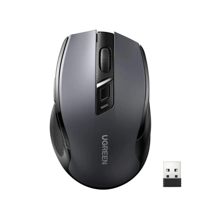 UGREEN 90855 Ergonomic 2.4G and Bluetooth Wireless Mouse (Black, NEW)