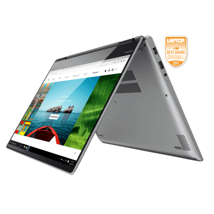 Lenovo Yoga 720 x360 15" - 8th Gen Ci7 QuadCore 16GB 512GB SSD 2-GB NVIDIA Geforce GTX1050 15.6" Ultra HD 4K Convertible Touchscreen W10 (Platinum, Certified Refurbished)