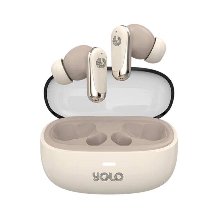 YOLO YoPod Vibe Wireless Earbuds (Beige, NEW)