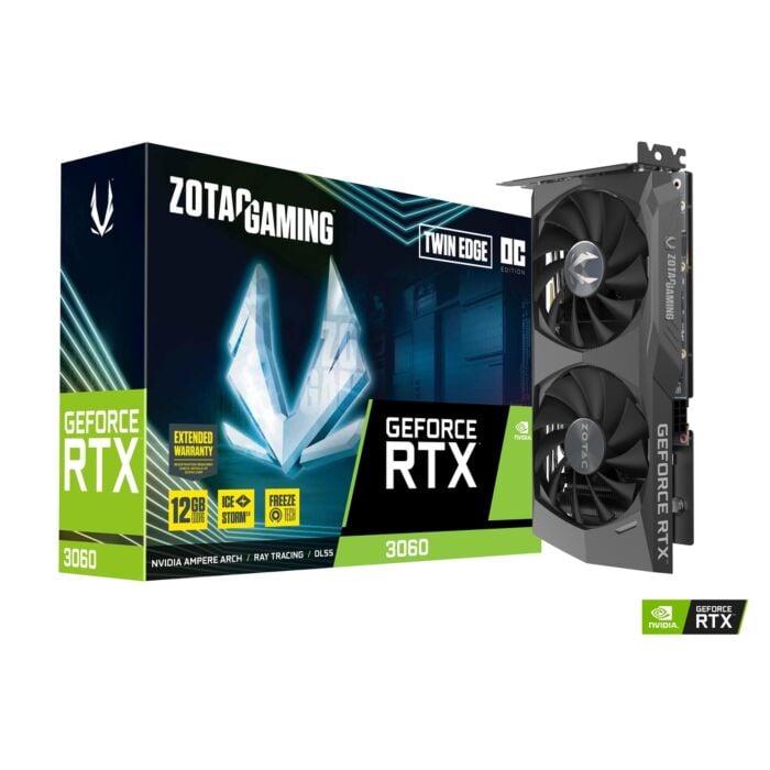 Zotac Nvidia GeForce 12GB RTX3060 Twin Edge GDDR6 192-Bit Graphic Card