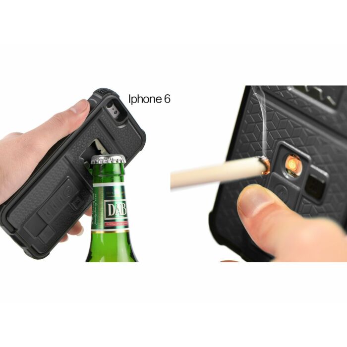 iPhone 6S/iPhone 7 Multi Function Phone Shell Opener Bracket for iPhone 6/ 6s / iPhone 7 (Cigarette lighter + Bottle Opener with Data lines)