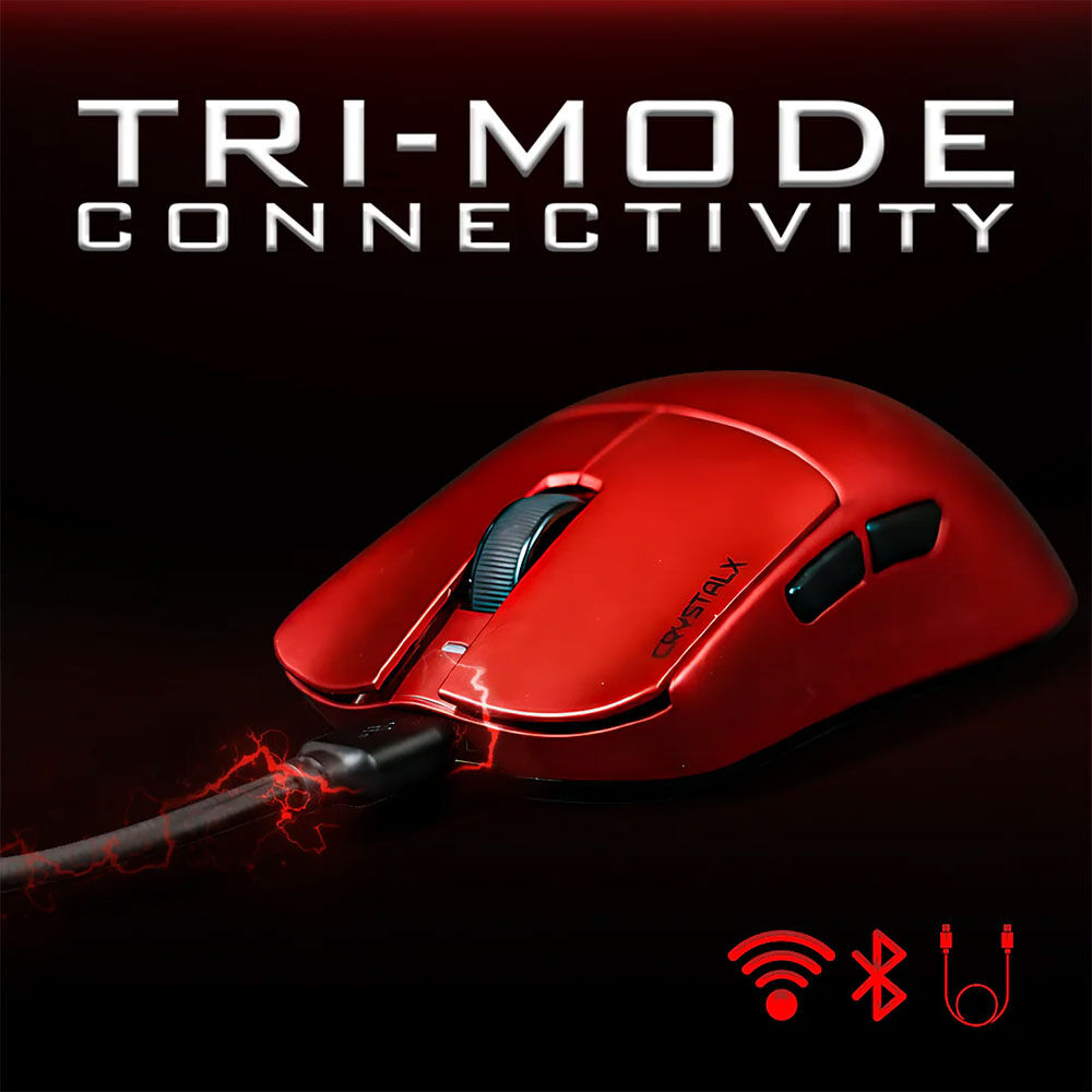 CrystalX NOVA X21 Coco Red Tri-Mode Gaming Mouse NEW