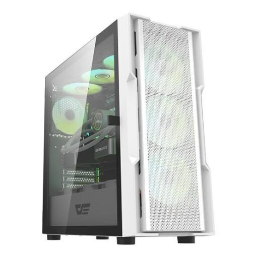 DarkFlash DK431 RGB Mid-Tower ATX Case With 4 Fans - White