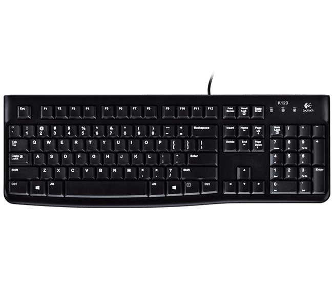 Logitech K120 USB Standard Computer Wired Keyboard (Black, NEW)