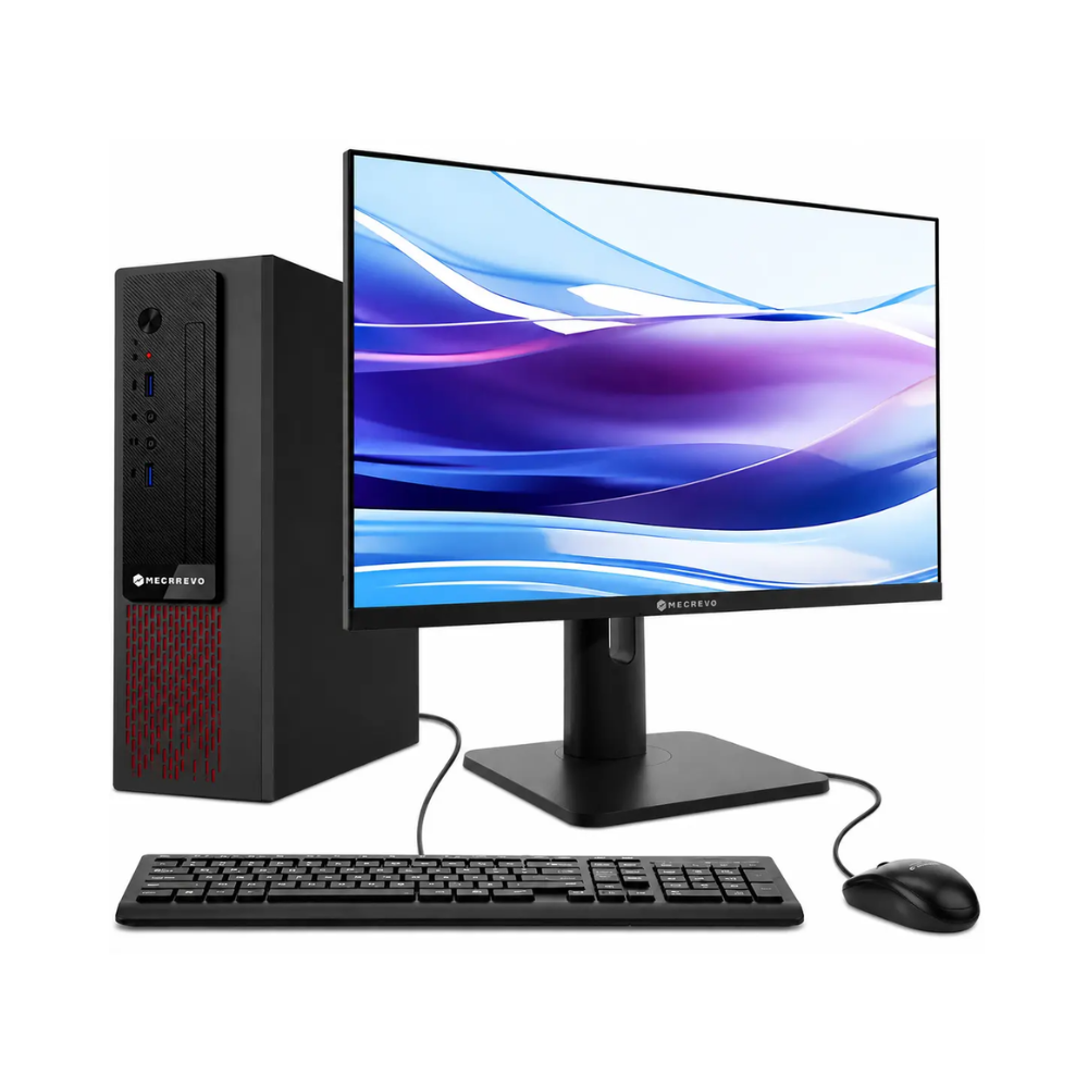 Mechrevo P7 Desktop PC - Raptor Lake - 13th Gen Core i5 13420H 8-Core Processor 16-GB 512-GB SSD Intel UHD Graphics Keyboard & Mouse Included with Mechrevo V2400 24" Full HD 1080P LED Monitor (Black, 1 Year Direct Local Warranty, NEW)