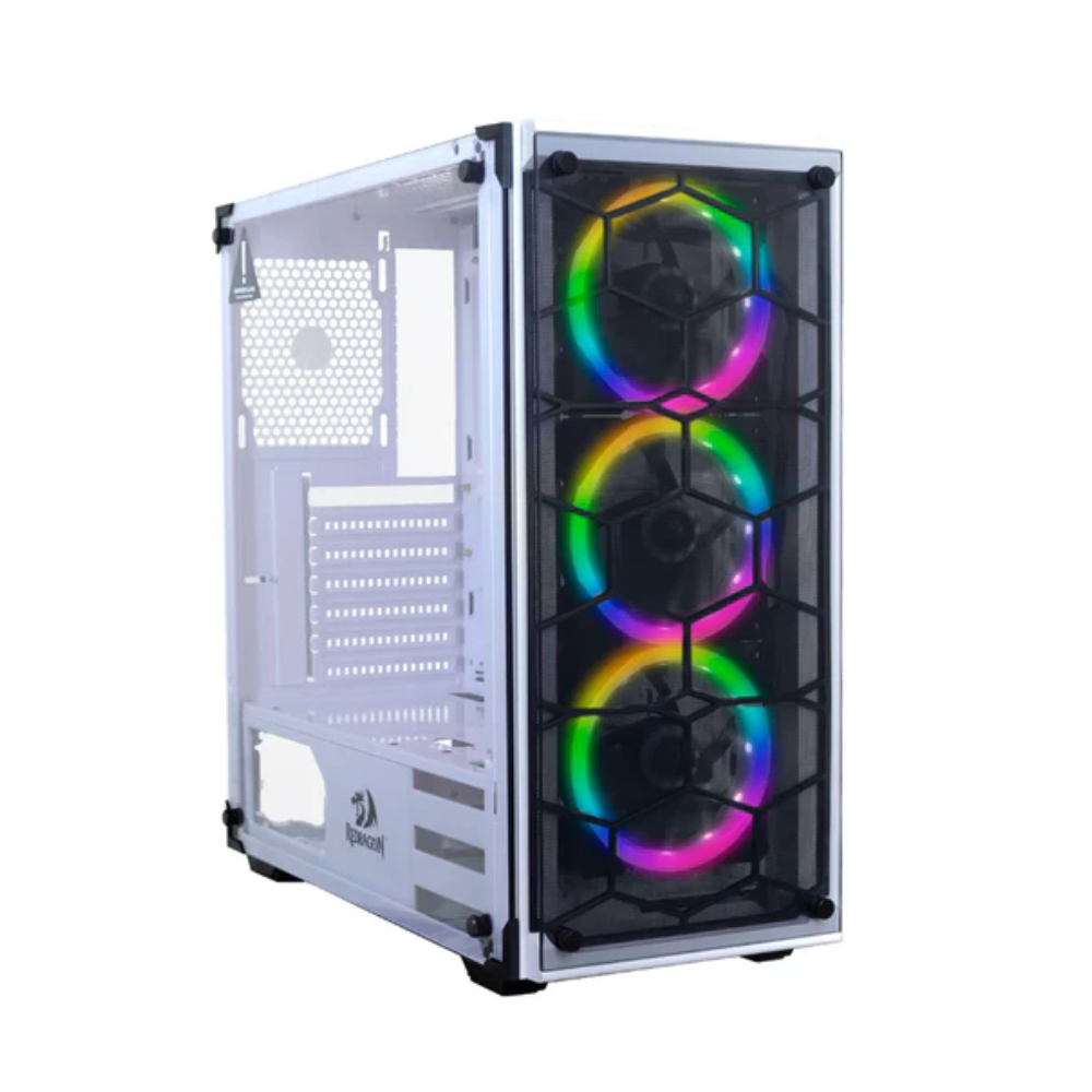 Redragon Wheel Jack GC606 RGB Gaming PC Case (White, NEW)